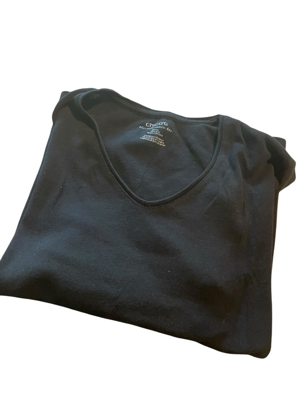 Chicos size 2 (large) Classic Black Scoop Neck Tee